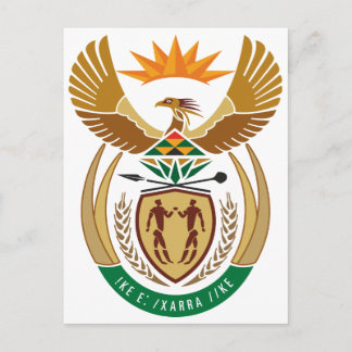 South Africa Official Coat Of Arms Heraldry Symbol Postcard
