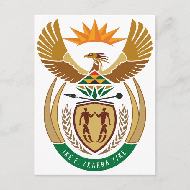 South Africa Official Coat Of Arms Heraldry Symbol Postcard (Front)