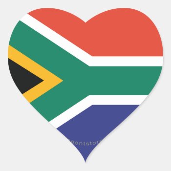 South Africa Plain Flag Heart Sticker by representshop at Zazzle