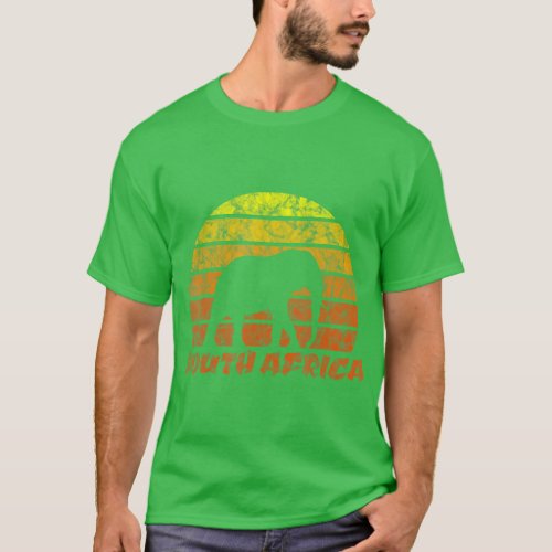 South Africa Pride Travel Safari Elephant Silhouet T_Shirt