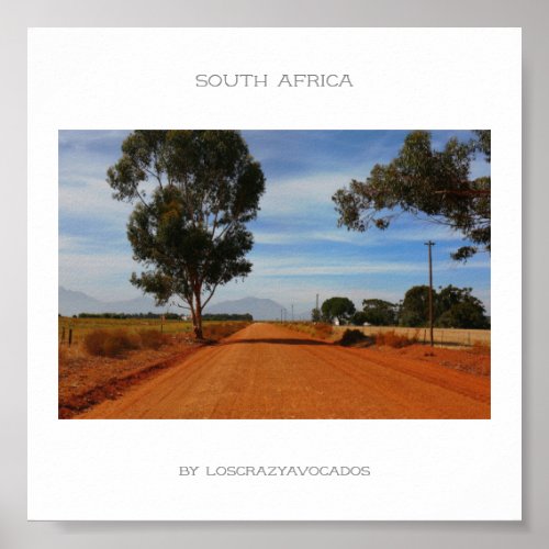 South Africa Road Landscape Travel Poster