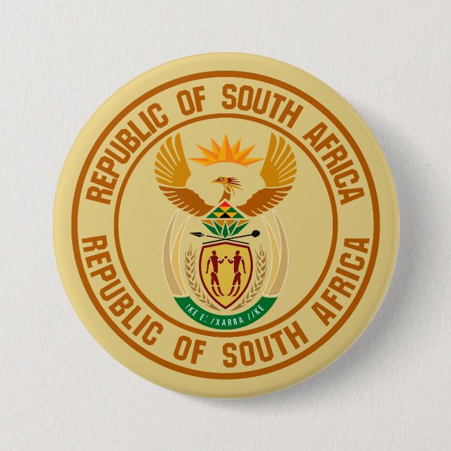 South Africa Round Emblem Button (Front)