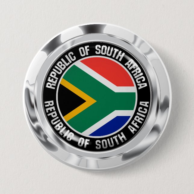 South Africa Round Emblem Button (Front)