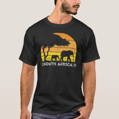South Africa Safari Savannah Sunset Elephant T_Shi T_Shirt