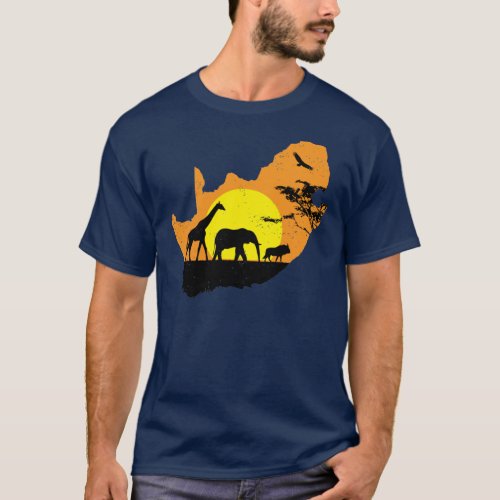 South Africa Safari Savannah Sunset Elephant T_Shirt
