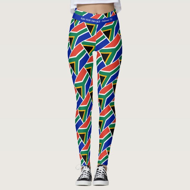 SOUTH AFRICA Scripture RUN YOUR RACE Personalized Leggings (Front)