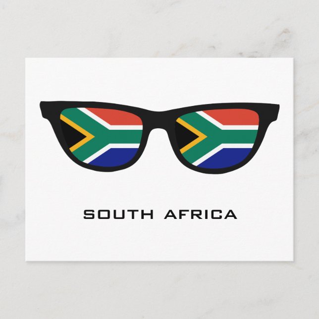 South Africa Shades custom text & color postcard (Front)