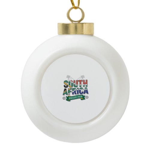 South Africa Soccer 2026 Soccer Bold Country Typog Ceramic Ball Christmas Ornament
