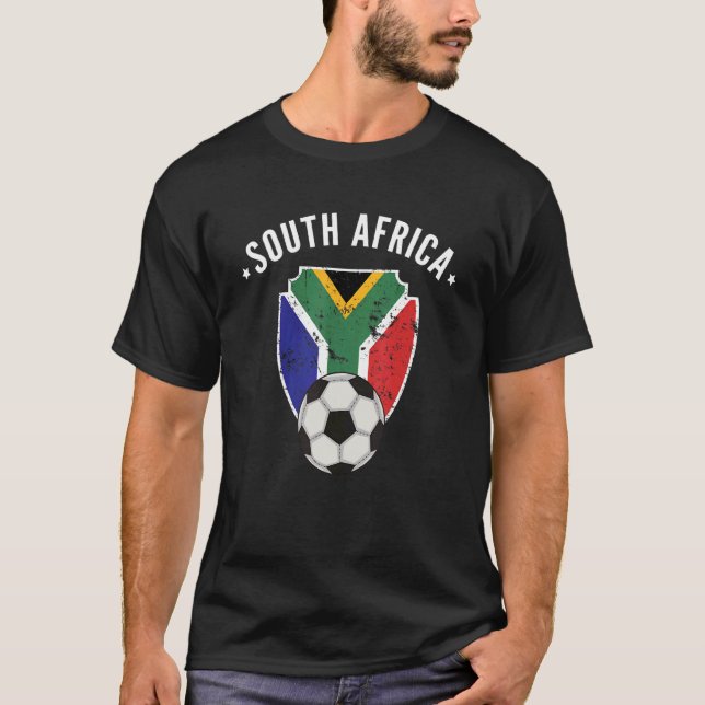 South Africa Soccer Flag Football South African Pr T-Shirt (Front)