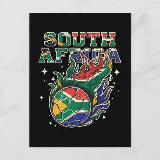 South Africa Soccer Flaming Ball Retro Football Fa Postcard