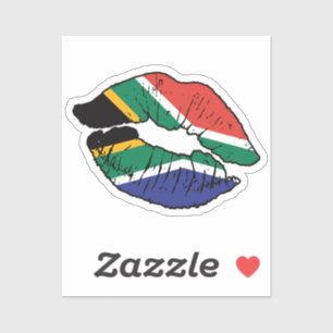 South Africa South African Lipstick Love Flag Sticker
