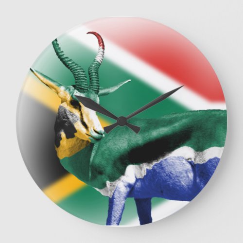 South Africa Springbuck Flag Wall Clock