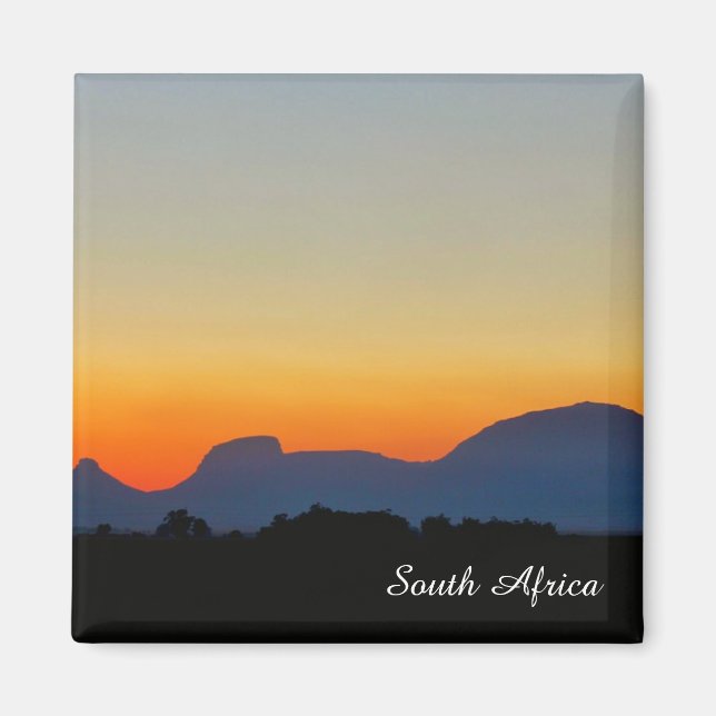 South Africa Sunset Mountains Magnet (Front)