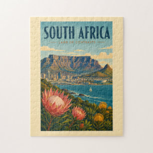 South Africa Table Mountain Illustration Travel Jigsaw Puzzle
