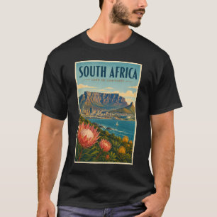 South Africa Table Mountain Illustration Travel T-Shirt