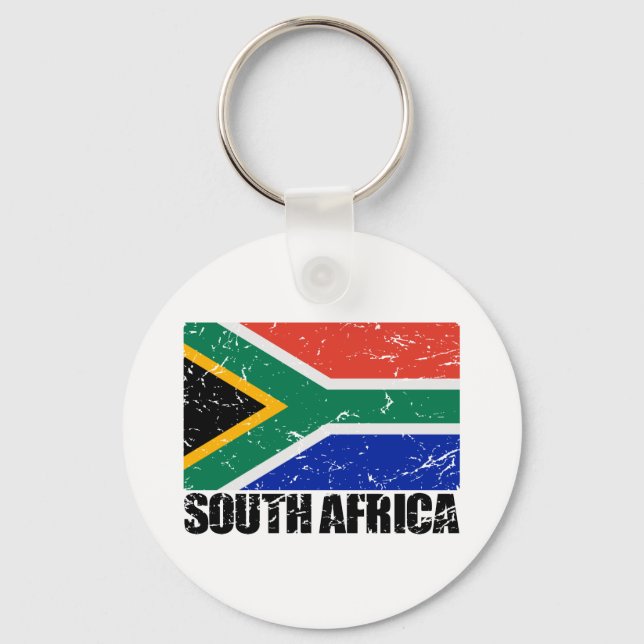South Africa Vintage Flag Keychain (Front)