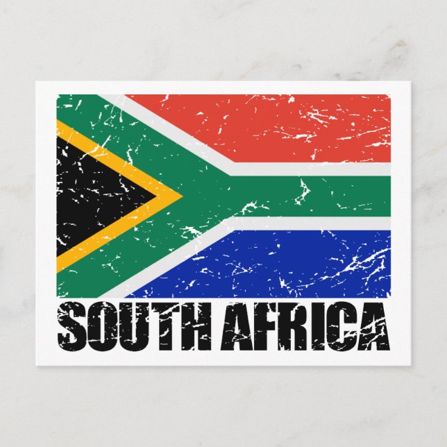 South Africa Vintage Flag Postcard (Front)