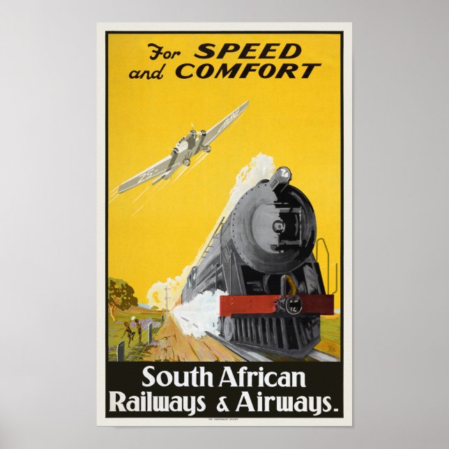 South Africa Vintage Travel Poster 1934 (Front)