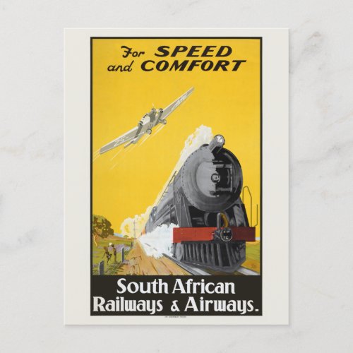 South Africa Vintage Travel Poster 1934 Postcard