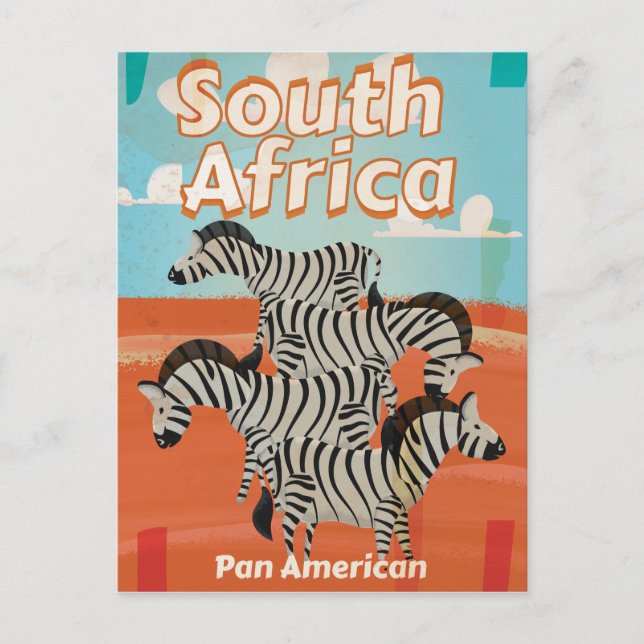 South Africa Vintage Travel Poster Postcard (Front)