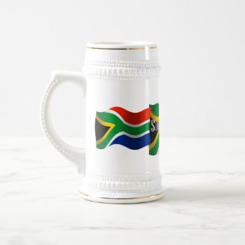 South Africa Waving Flag Beer Stein by representshop at Zazzle