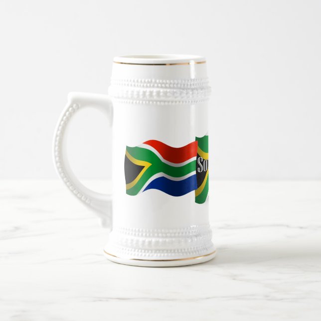 South Africa Waving Flag Beer Stein (Left)