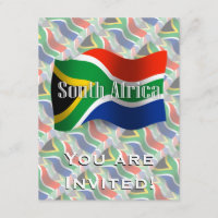 South Africa Waving Flag Invitation