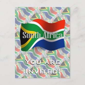 South Africa Waving Flag Invitation by representshop at Zazzle