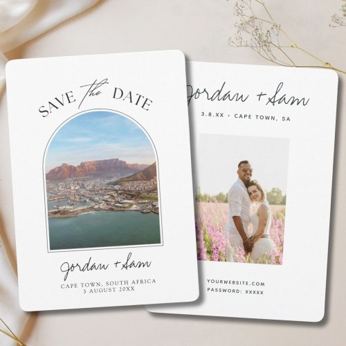 South Africa Wedding Cape Town Save the Date Photo Invitation