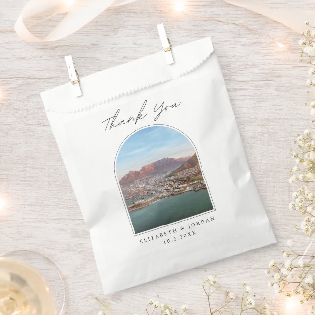 South Africa Wedding Cape Town Thank You Photo Favor Bag (Clipped)