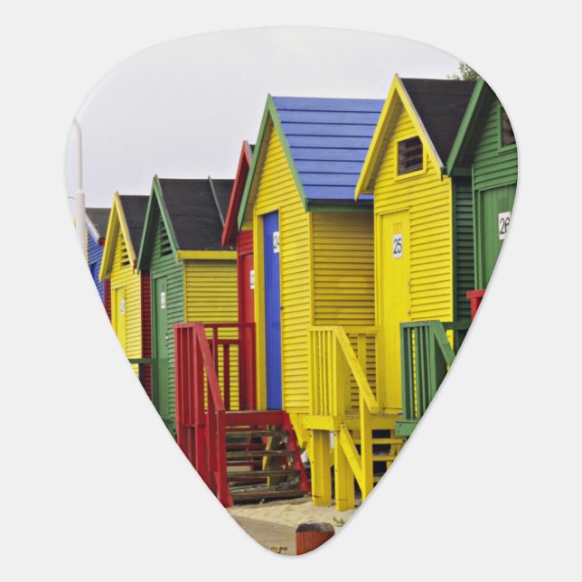 South Africa, Western Cape, St James. Colorful Guitar Pick (Front)