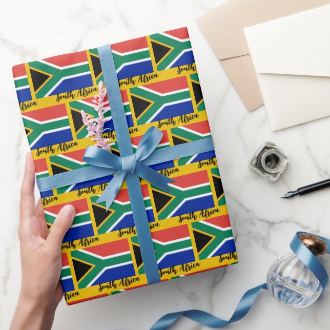 South Africa Wrapping Paper, African Flag patriot Paper (Gifting)