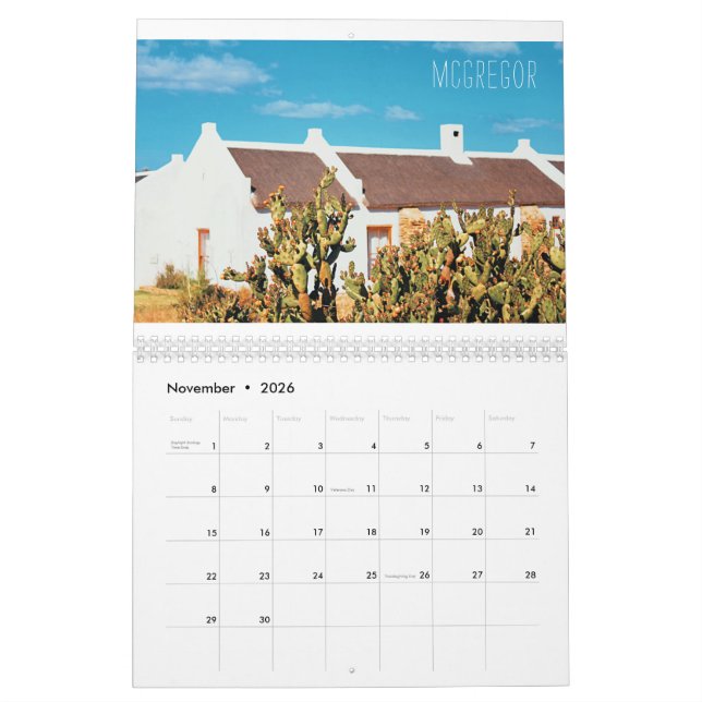 South Africa ZA Cape Town Riebeek-Kasteel Calendar (Nov 2026)
