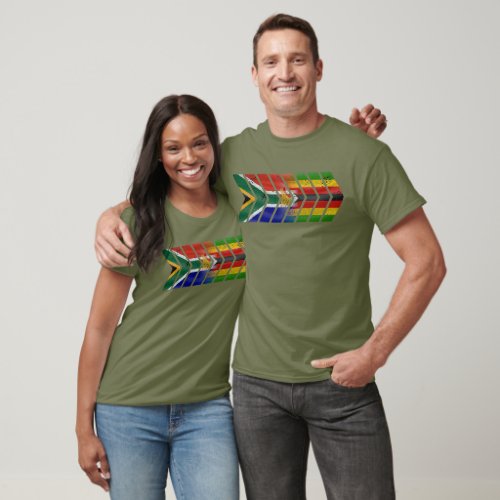 South Africa Zimbabwe expat chevrons flags DISTRE T_Shirt