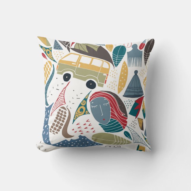 South African / african design / shweshwe Throw Pillow (Front)