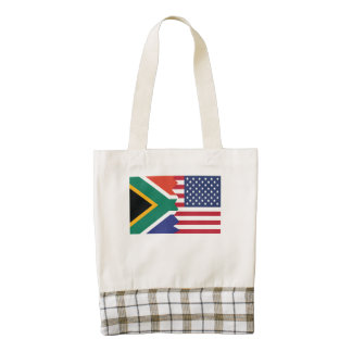 South African American Flag Zazzle HEART Tote Bag