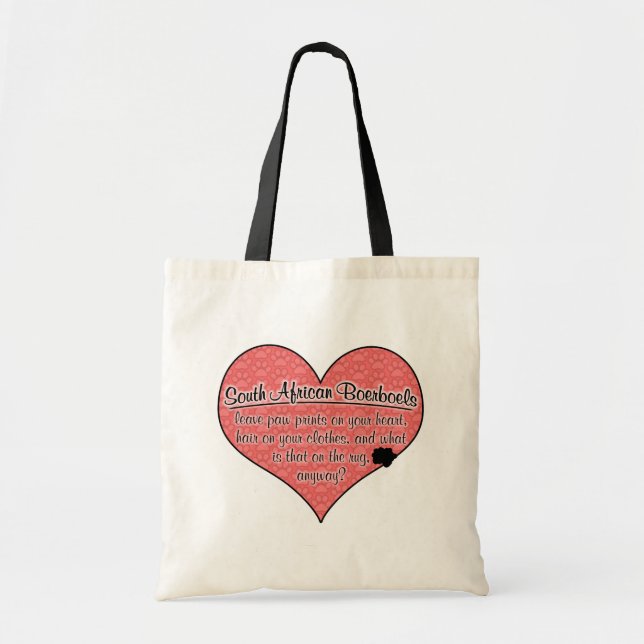 South African Boerboel Paw Prints Dog Humor Tote Bag (Front)