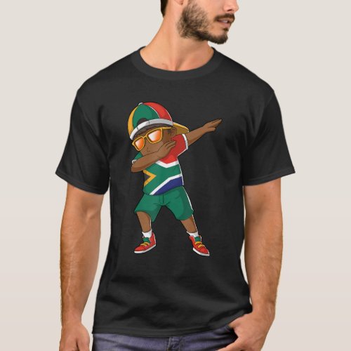 South African Boy Dabbing Dance South Africa Roots T_Shirt