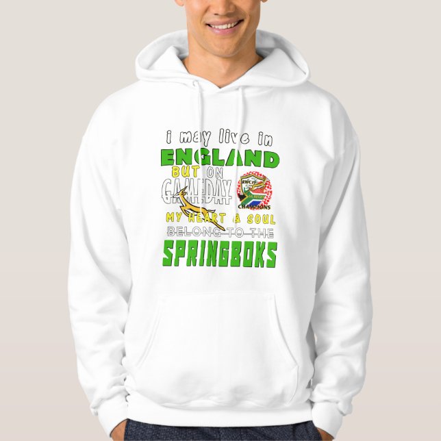 SOUTH AFRICAN ENGLISH RUGBY FAN HOODIE (Front)
