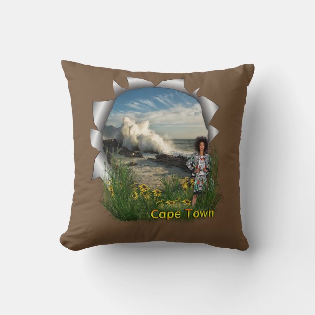 South African fashion girl from Cape Town Throw Pillow (Front)