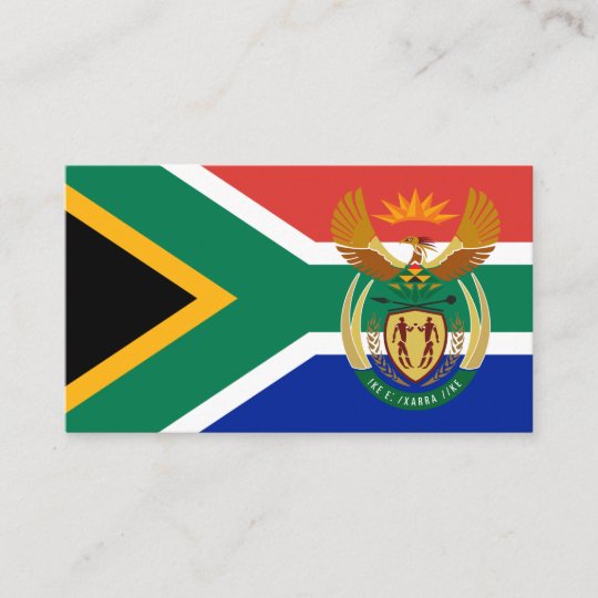 South African Flag & Coat of Arms, South Africa Business Card