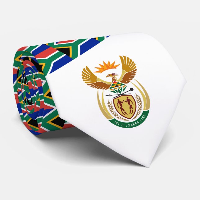 South African Flag & Coat of Arms, South Africa Neck Tie (Rolled)