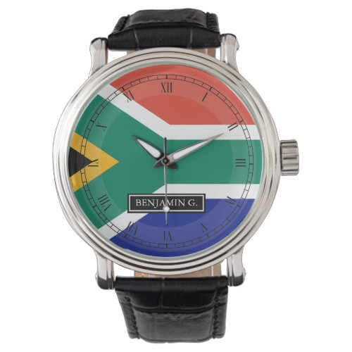 South African Flag Custom Name Watch