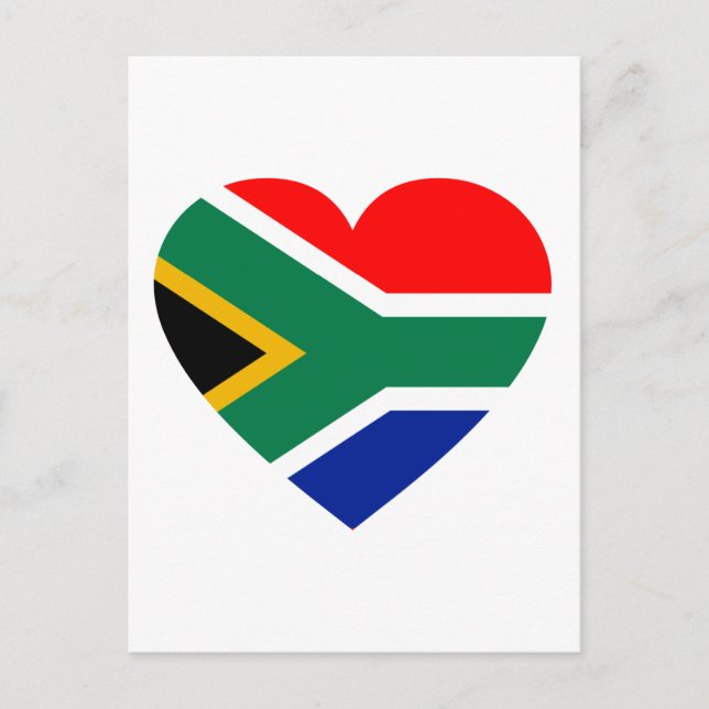 South African Flag Heart Postcard (Front)