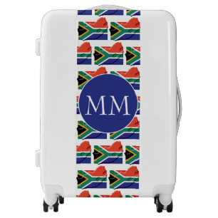 SOUTH AFRICAN Flag Map Monogram Luggage