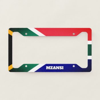 South African Flag Mzansi License Plate Frame by oddFrogg at Zazzle