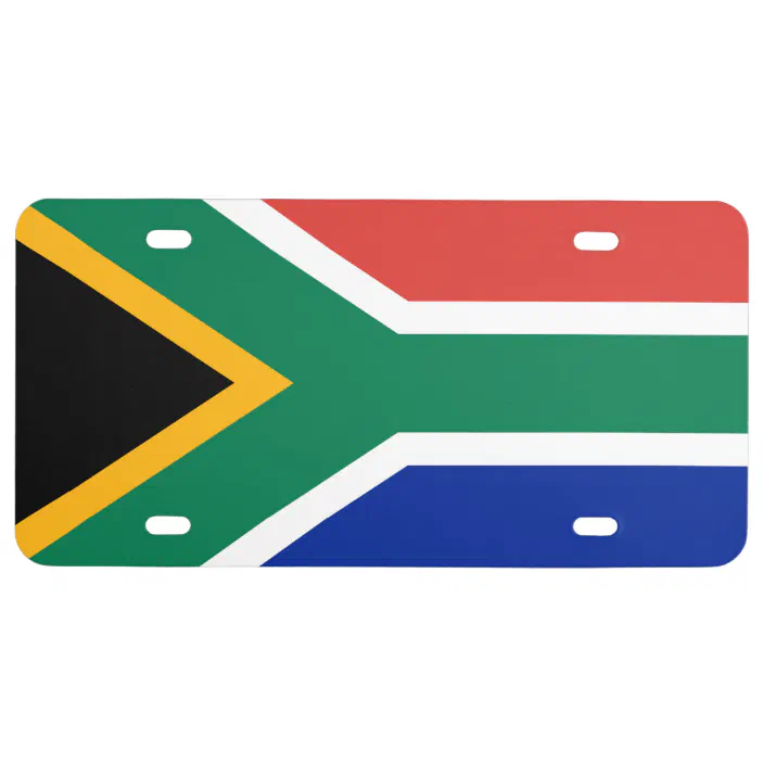 Aluminum National Flag South Africa "License Plate" NEW 