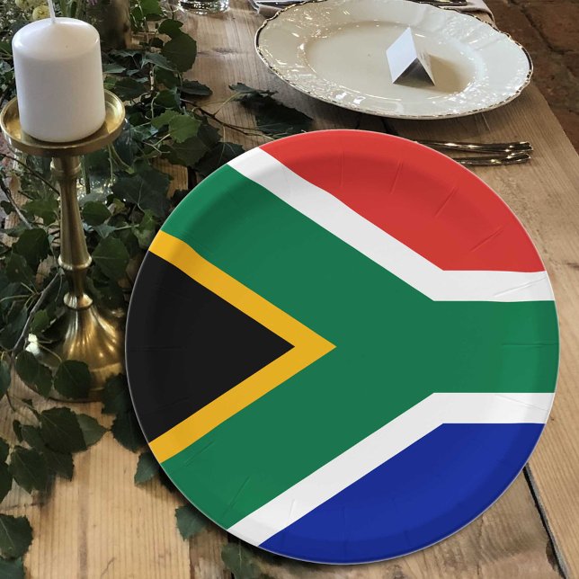 South African Flag plates, party, sports, S Africa Paper Plates (Creator Uploaded)