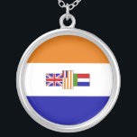 South African Flag Silver Plated Necklace<br><div class="desc">Old South African Flag</div>