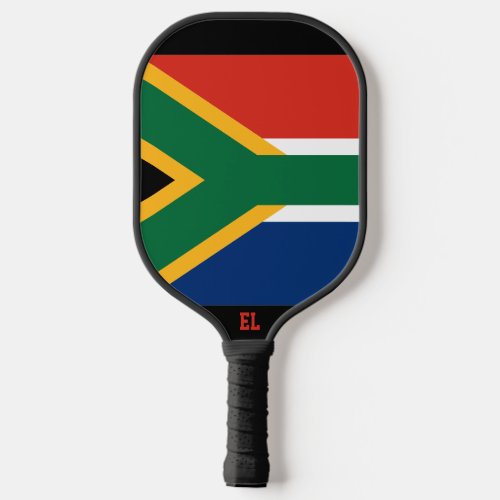 South African Flag with Initials Pickleball Paddle